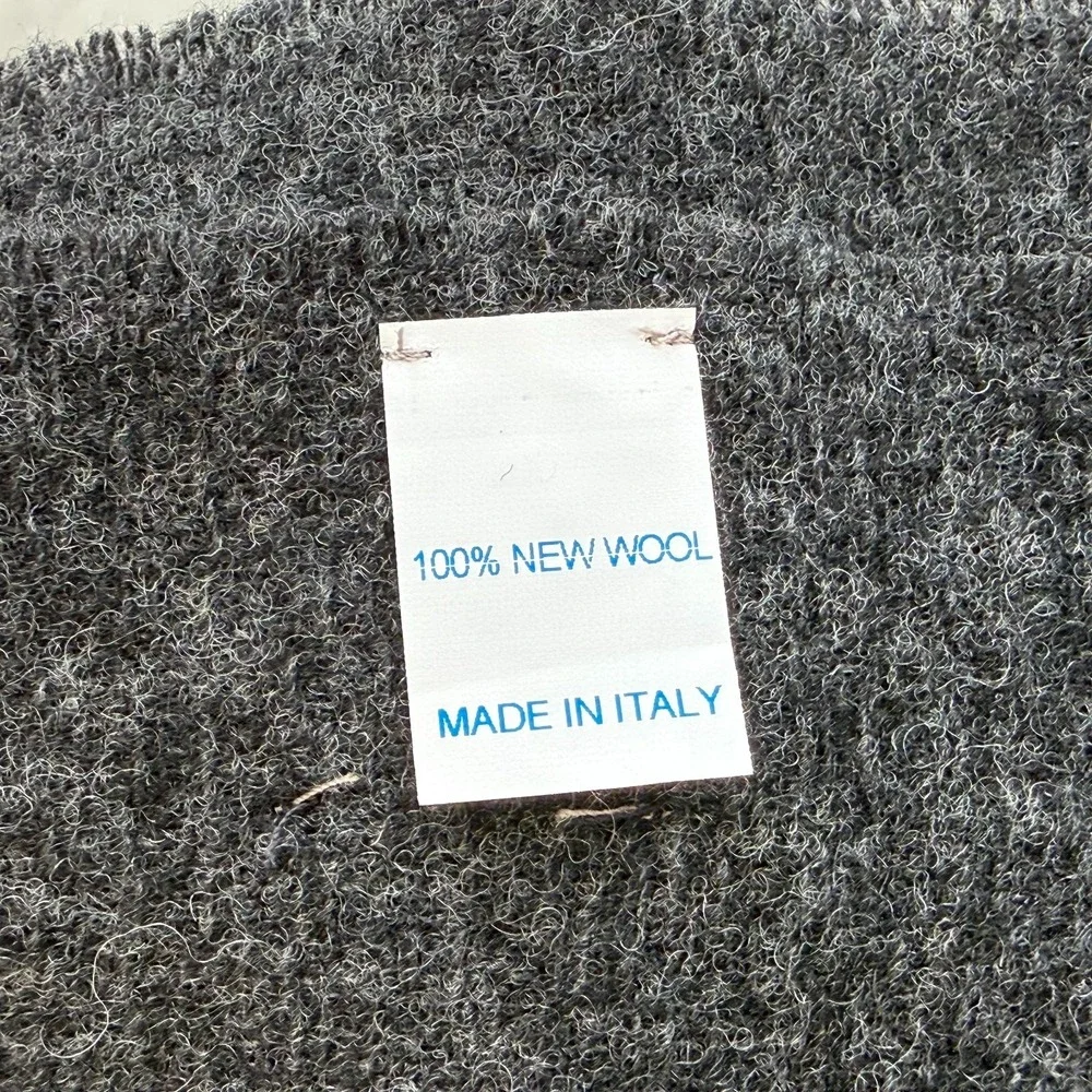 NWT SFERRA Throw Blanket Gray Reversible 100% Wool Size 51x 71 Made In Italy